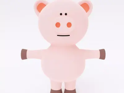 Pig cartoon animal 3d model  3D model