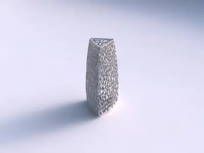 Vase triangle with dense twisted organic lattice 3 3D print model