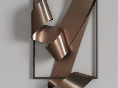 070 Brass Landscape 1908 sculpture by Martha Sturdy 3D model