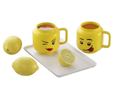 Silly and Winking girl Large Ceramic Mug by Lego 3D model