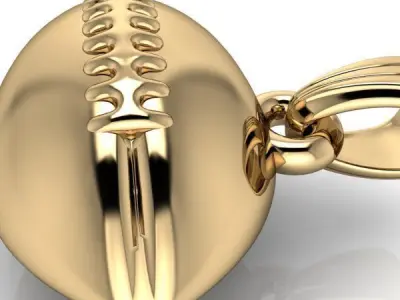 Football Pendant with bail 3D print model