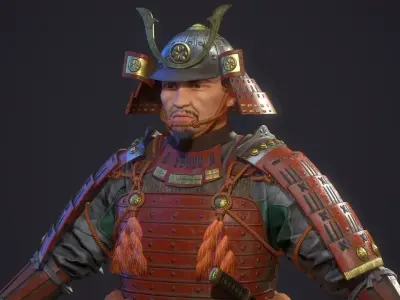 AAA Samurai Warrior  Game Ready Character Low-poly 3D model