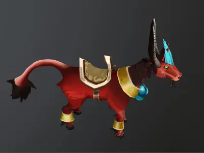 Hand-Painted Horse Mount Character 3D model