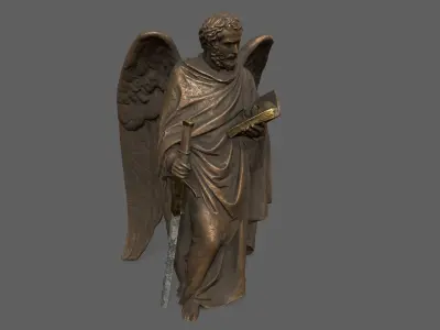 Old Man Statue Low-poly 3D model