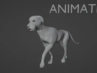 GREAT DANE Low-poly 3D model