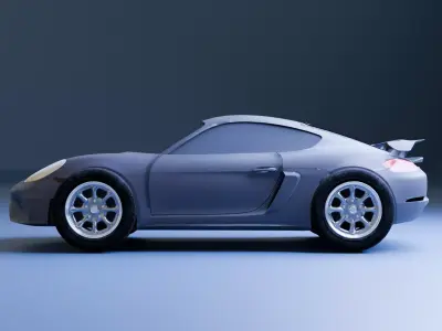Sports Car 3D Model Mid Poly 3D model