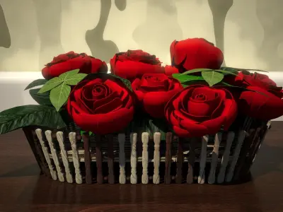 Sweet looking Flower Basket 3D model