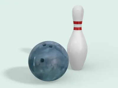 Bowling Ball and Pin 3D model