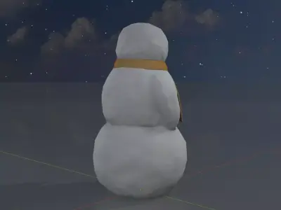 Snowman Version 2 Low-poly 3D model