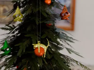 CHRISTMAS TREE ORNAMENT CAT 3D print model