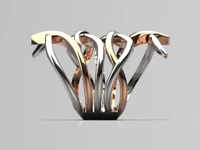 gold ring girl gr0038 3D print model