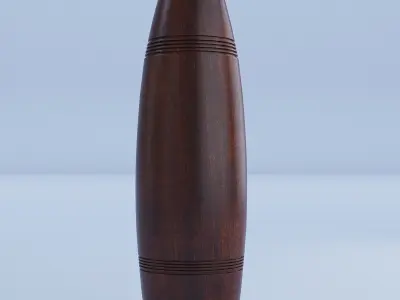 Wooden Vases Set 3D model