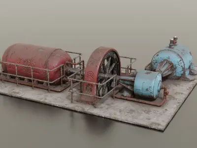 Diesel generator Low-poly 3D model