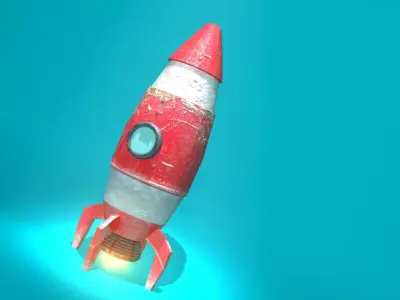 Rocket Spaceship  Low-poly 3D model