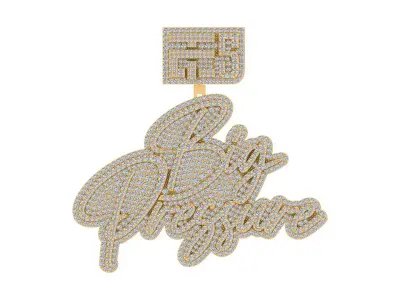 Iced Angel Pendant  Pave Set Statement Piece 3D print model