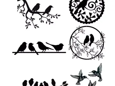 Birds Silhouette Wall Decoration 3D print model