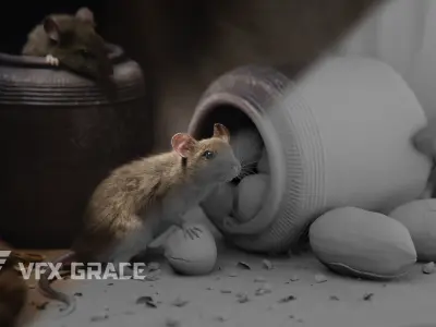 Rat Mouse Animated  VFX Grace 3D model