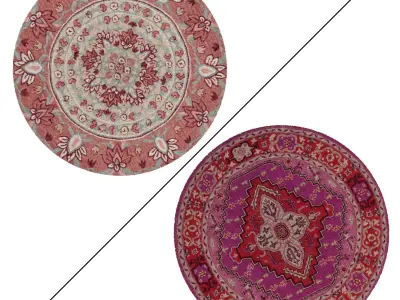 Round Rug Set 74 3D model