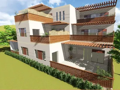 3 Apartments stacked on each other  3D model