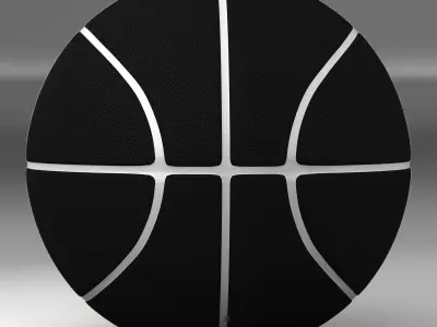 Black basketball ball Low-poly 3D model