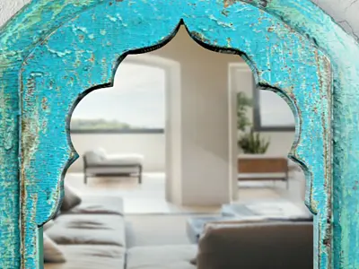 Vintage Moorish Wood Mirror 3D model