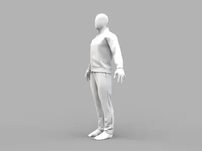 Men tracksuit sports jacket sweat pants Marvelous Designer 3D model