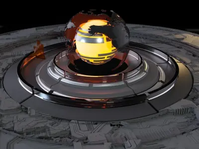 Broadcast Design - C4D Octane Scene File 3D model Low-poly 3D model