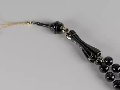 Sabha - Tesbih- Black onyx - Aqeeq Stone - Luxury design 3D model
