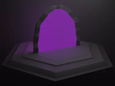 Portal Purple Free low-poly 3D model