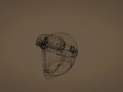 Off-Road Racing Motorcycle Helmet With Goggles Low-poly 3D model