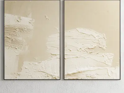 Plaster Two Photo Frame E-16 Low-poly 3D model