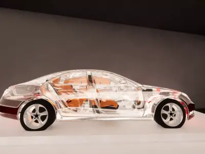 Transparent Car Model for Interior Display Low-poly 3D model