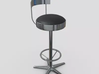 Stool 5 bar Low-poly 3D model