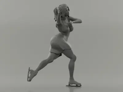 Ice Skating Girl Dress 3D print model
