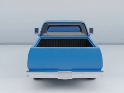 Dodge D100 Pickup Truck 1974 Car Low-poly 3D model