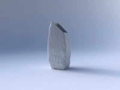 Vase bent rectangle with organic cells 3D print model
