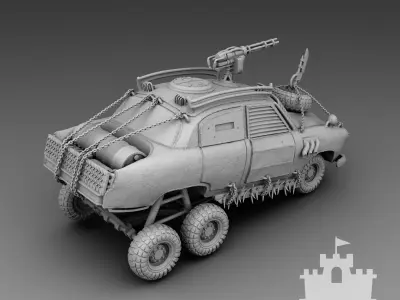 Car with high suspension 3D print model