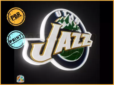 Utah Jazz logo - Cinematic - 3D print 3D model