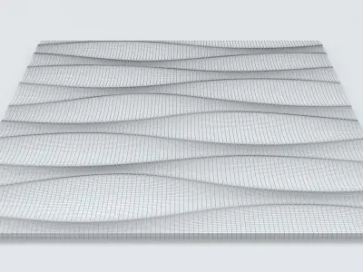Decorative seamless Wall Panel Waves 3D print model