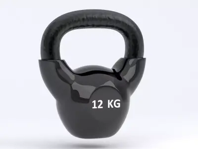 Kettlebell 12 KG Black 3D model