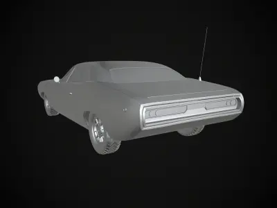 Dodge Charger 68 Low-poly 3D model