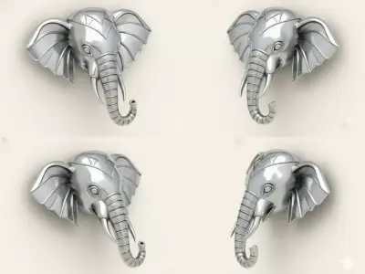 Pendant 3d Elephant face Pendant Pendant Elephant Head Pendant 3D print model