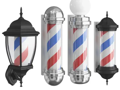 Barbershop Lamps 3D model