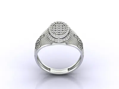 Print Ready STL 3DM  Gents Rings Diamond Men Ring  3D print model 220