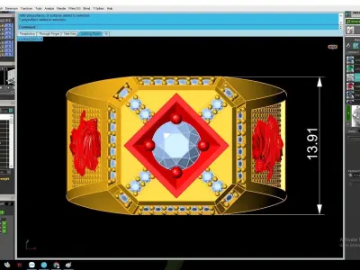 Luxury Square Diamond Signet Ring for Men  2958 3D print model