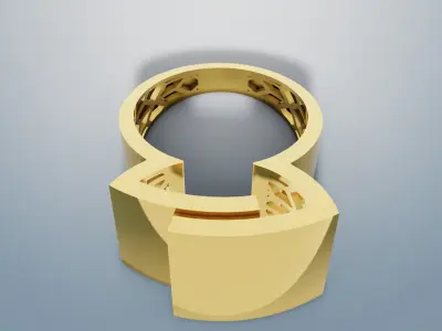 Modern Ring 3D print model C 55 3D print model