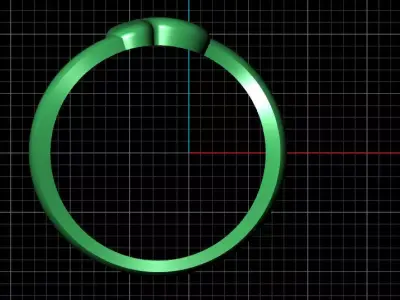 P alphabet bypass shell hallow ring 3D print model