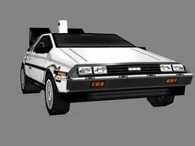 Low Poly Delorean for back to future Low-poly 3D model