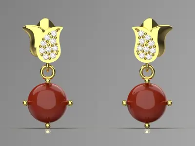 flower jewelry earring je0026 3D print model