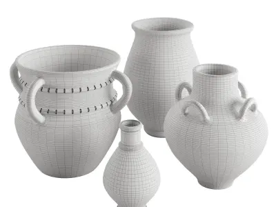 Halldale Terracotta Vase Collection 3D model